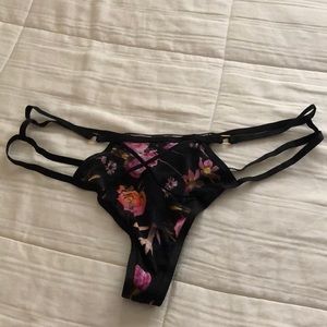Black Floral Thing Panties